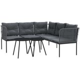 vidaXL Set vrtnih sofa s jastucima crni od čelika i tekstilena | shoptok.hr