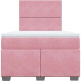 vidaXL Krevet s oprugama i madracem ružičasti 120 x 190 cm baršunasti | shoptok.hr