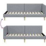  Kutni okvir kreveta s uzglavljem Svijetlo siva 90 cm x 200 cm | shoptok.hr