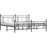  The Living Store Kovinski posteljni okvir z vzglavjem in vznožjem črn 193x203 cm - Posteljni Okvir, (21455154) | Shoptok.si