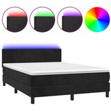  box spring s madracem LED crni 140x190 cm baršun | shoptok.hr