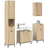 vidaXL Set namještaja za kupaonicu s ladicama Zidne Sonoma hrast | shoptok.hr