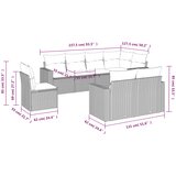  8-dijelni set vrtnih sofa od poliratana s jastucima crni | shoptok.hr