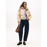 Tommy Jeans Zimska jakna brokat / svetlo rjava | Shoptok.si