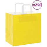  Papirnate vrećice 250 kom s ručkama žute 26x17x25 cm | shoptok.hr