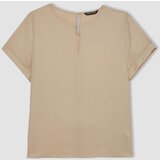 Defacto Regular Fit Round Neck Short Sleeve Blouse Cene