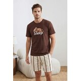 Trendyol unisex set pidžama Tmnss26Pt00017, braon-braon Cene