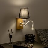  Brilagi - LED zidna lampa NUBILA WOOD 1xE27/25W/230V + LED/3W hrast/crna | Eponuda.com