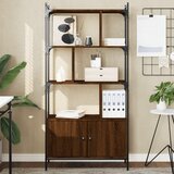 vidaXL Regal za knjige s vratima boja hrasta 76 5x30x154 5 cm drveni Cijene