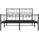  Metalni okvir kreveta uzglavlje i podnožje crni 160x200 cm | shoptok.hr