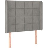  Uzglavlje s ušima svjetlosivo 93x16x118/128 cm baršunasto | shoptok.hr