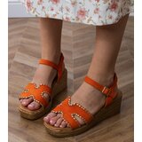 D/CEO Orange sandals with embroidery on the edges Lurisa | Shoptok.si