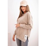 Kesi Women's oversized sweatshirt with long sleeves light beige Cene