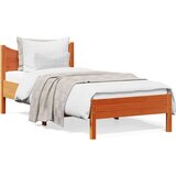 vidaXL Posteljni okvir voščeno rjav 75x190 cm trdna borovina Cene