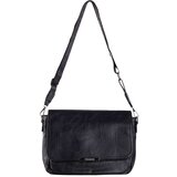 Fashion Hunters Black large messenger bag made of eco-leather | shoptok.hr