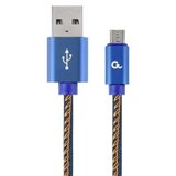 Gembird CC-USB2J-AMmBM-2M-BL Premium jeans (denim) Micro-USB cable with metal connectors, 2 m, blue Slike