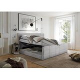 MID.YOU POSTELJA BOXSPRING 183 cm x 200 cm , tekstil, leseni material svetlo siva | Shoptok.si