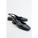 LuviShoes State Black Skin Women's Heeled Shoes Cene