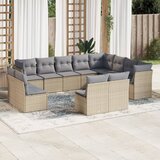 vidaXL 12-dijelni set vrtnih sofa od poliratana s jastucima bež Cijene