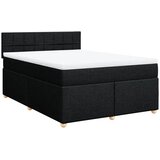  Krevet s oprugama i madracem crni 160x200 cm od tkanine | shoptok.hr