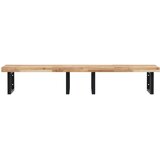 Zidna polica za umivaonik od čelika i masivnog bagremovog drva Smeđa 120 x 50 x 4 cm | Shoptok.si