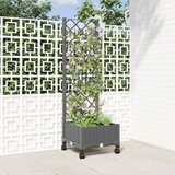  Vrtni saksija s rešetkom i kotačima Svjetlosiva PP - Svjetlosiva 40 x 40 x 121 5 cm s kotačima Cijene