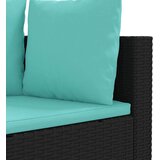  Vrtna garnitura - 10-dijelni set vrtnih sofa s jastucima crni od poliratana - Crna i plava 10 | shoptok.hr