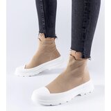 Gemre Gadbois Brown Sneakers with Elastic Upper | Shoptok.si