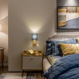  Brilagi - LED zidna lampa NUBILA WOOD 1xE27/25W/230V+ LED/3W hrast/tamno plava | Eponuda.com