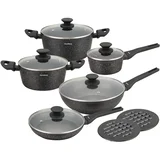 KB-7657 Set Posuđa 12 Dijelova – Aluminij, Mramorni Neprianjajući Premaz, Indukcija