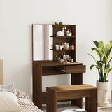 vidaXL Toaletna mizica z ogledalom rjavi hrast 74,5x40x141 cm Cene