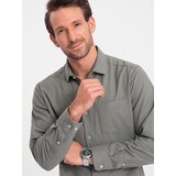 Ombre Men's REGULAR FIT shirt with pocket - khaki Cijene