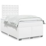 vidaXL Box spring postelja z vzmetnico bel 120x200 cm umetno usnje Cene