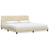 vidaXL Krevet s madracem krem 200 x 200 cm od tkanine Cijene