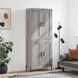 vidaXL Visoka komoda siva sonoma 69,5x34x180 cm inženirski les | Shoptok.si