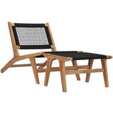 In Ležalnik s stolčkom za noge iz trdne tikovine in vrvi | Shoptok.si