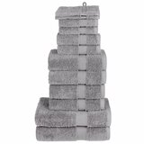 vidaXL Komplet brisač iz bombaža 6-delni siva 600gsm 100% bombaž | Shoptok.si