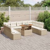  10-dijelni vrtni sofa set s jastučićima bež poli ratan | shoptok.hr