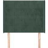  Uzglavlje s ušima tamnozeleno 103x16x118/128 cm baršunasto | shoptok.hr