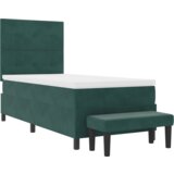 Krevet na podlozi s madracem i klupom Tamnozelena 90x200 cm Baršun | shoptok.hr
