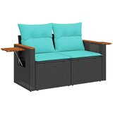  Vrtna garnitura - 8-dijelni set vrtnih sofa od poliratana s jastucima crni - Crna sa spremištem 1 | shoptok.hr