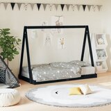  Okvir za dječji krevet crni 80 x 160 cm od masivne borovine | shoptok.hr