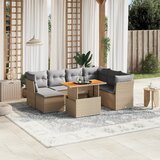 The Living Store Vrtna sedežna garnitura 8-delna z blazinami bež poli ratan - Vrtna Sedežna Garniture, (21478128) | Shoptok.si