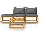  3057627 4 Piece Garden Lounge Set with Cushion Solid Acacia Wood (311854+311862) | shoptok.hr
