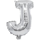 Procos Folija balon v obliki črke v srebrni barvi – črka J 32 cm | Shoptok.si