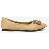 Resti Light brown women's eco-suede ballerinas with Linselisa decoration - Footwear | ePonuda.com
