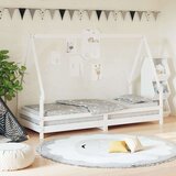  Otroški posteljni okvir bel 90x200 cm trdna borovina, (20916935) | Shoptok.si