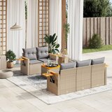 Maison Chic Seti vrtnega pohištva - Vrtna garnitura - Vrtni pohištvo set 6-delna z blazinami bež poli ratan, (21813560) | Shoptok.si
