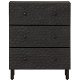  Bočni ormarić crni 60 x 33 x 75 cm od masivnog drva manga | shoptok.hr