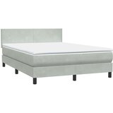  s oprugama i madracem svjetlosivi 160x210 cm baršunasti | shoptok.hr
